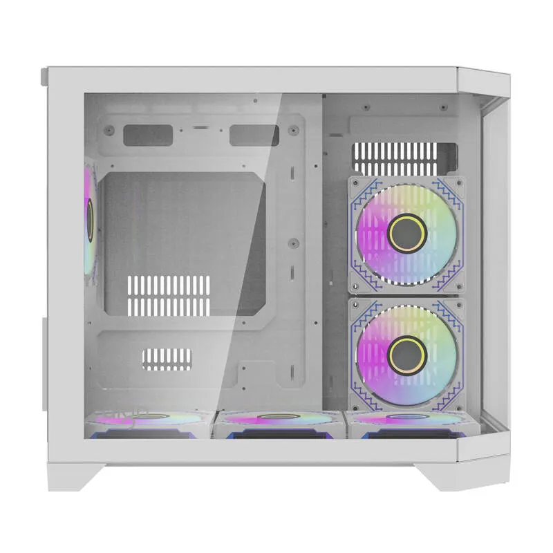 Darflash FT418 arvutikarp + 6 aRGB ventilaatorit (valge) universaalne
