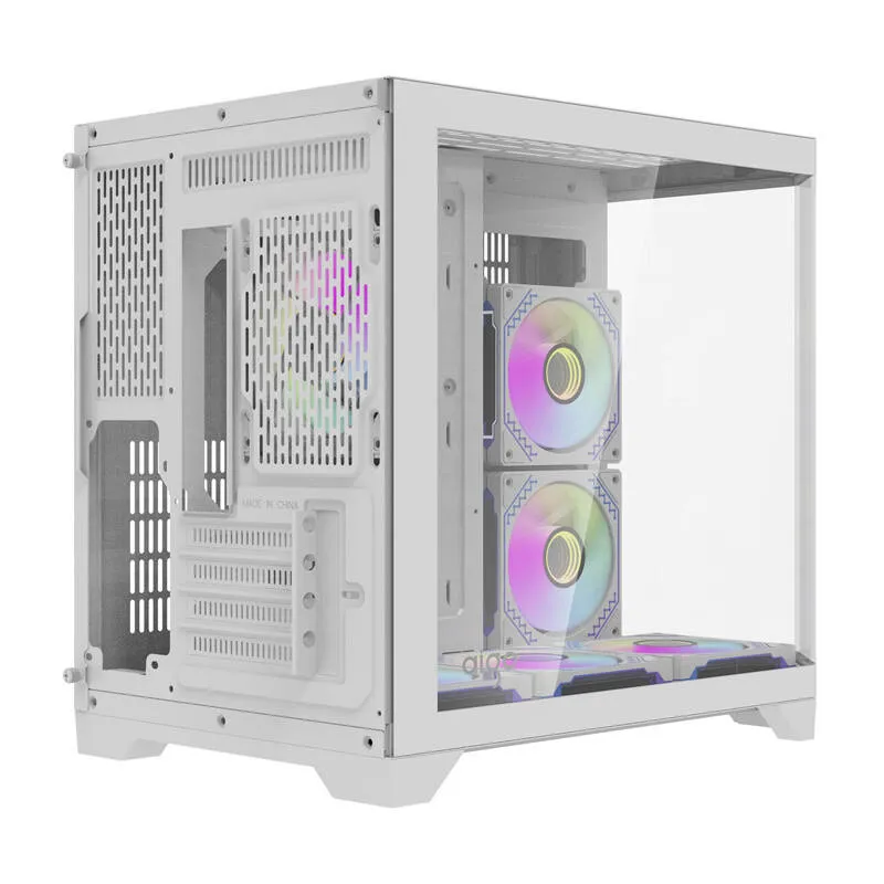 Darflash FT418 arvutikarp + 6 aRGB ventilaatorit (valge) universaalne