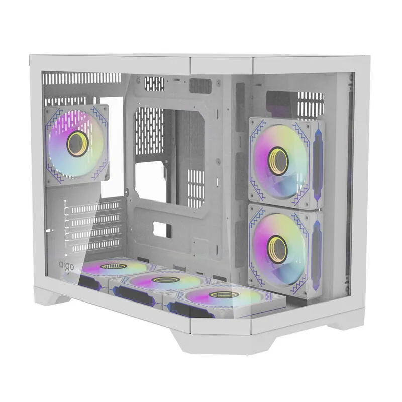 Darflash FT418 arvutikarp + 6 aRGB ventilaatorit (valge) universaalne