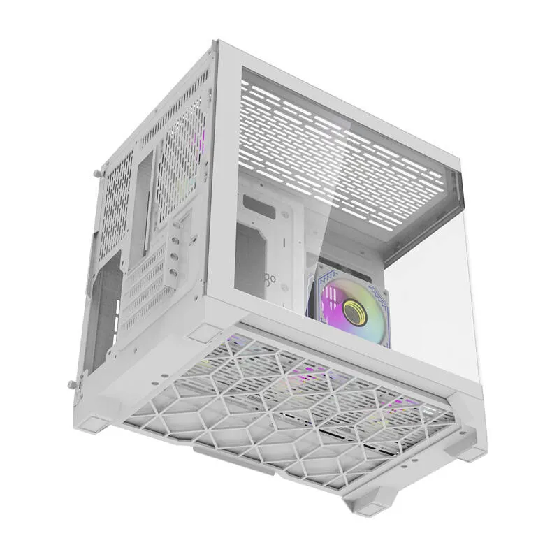 Darflash FT418 arvutikarp + 6 aRGB ventilaatorit (valge) universaalne