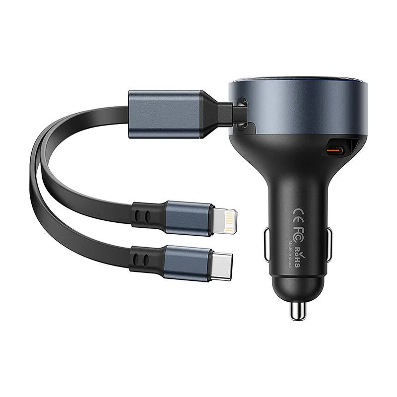 Vention FFOB0 USB-C autolaadija + USB-C/Lightning 30W kaabel universaalne