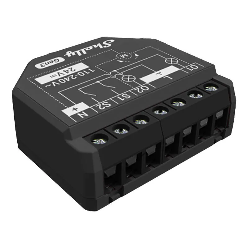 Shelly 2PM Gen3 2-kanaliline juhtimisseade, WiFi/Bluetooth (energiamõõtmine) universaalne