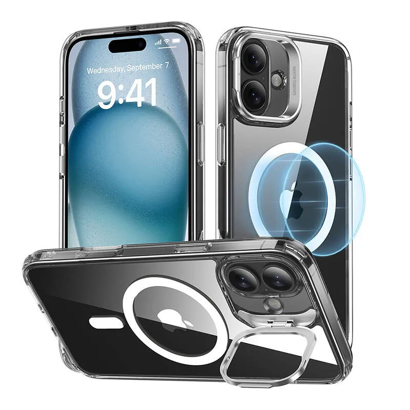 ESR Classic Hybrid (HaloLock) ümbris koos statiiviga iPhone 16 Plus (läbipaistev) universaalne
