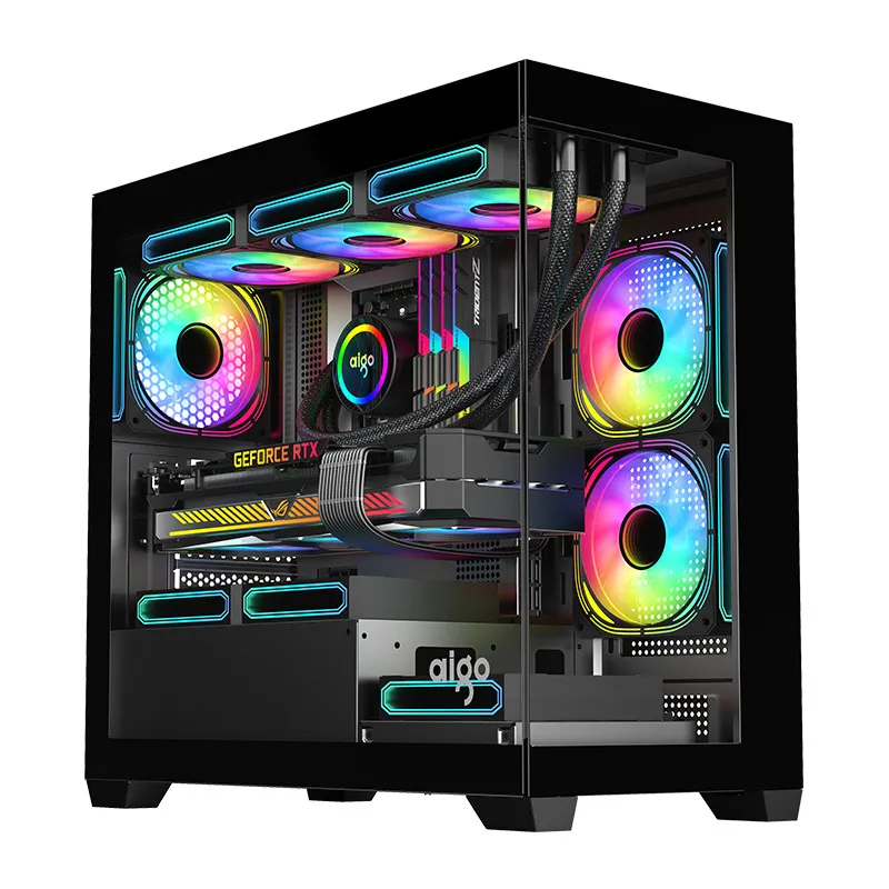 Darkflash C218M arvutikast + 6 ARGB ventilaatorit (must) universaalne