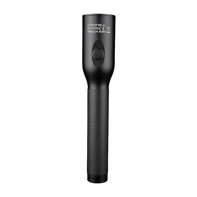 Superfire D6 taskulamp, 220 lm, 210 m ulatus, 4 režiimi universaalne