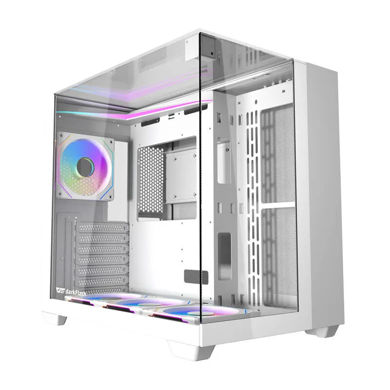 Darkflash TH285 arvutikarp (valge) + 4 universaalset ventilaatorit