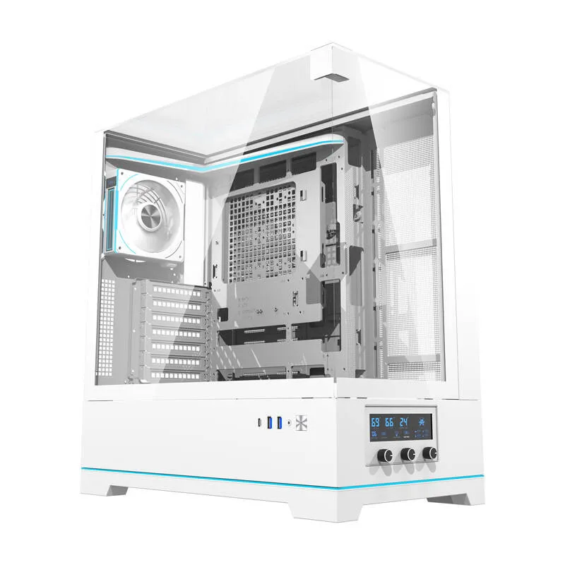 Darkflash DY450 PRO arvutikarp (valge) + 1 universaalne ventilaator