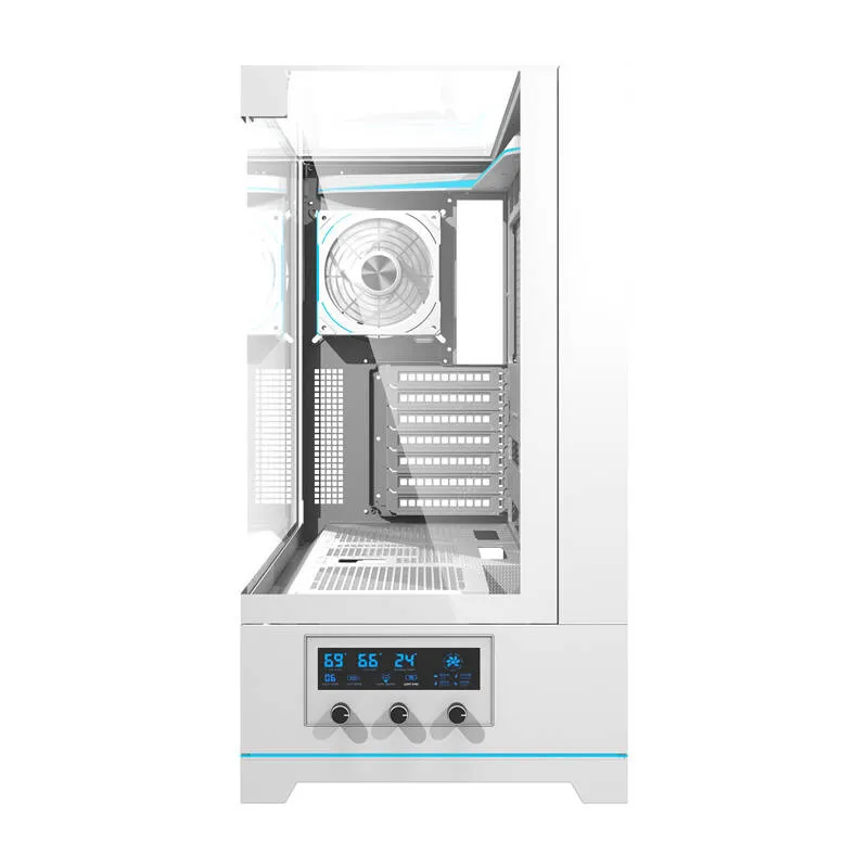 Darkflash DY450 PRO arvutikarp (valge) + 1 universaalne ventilaator