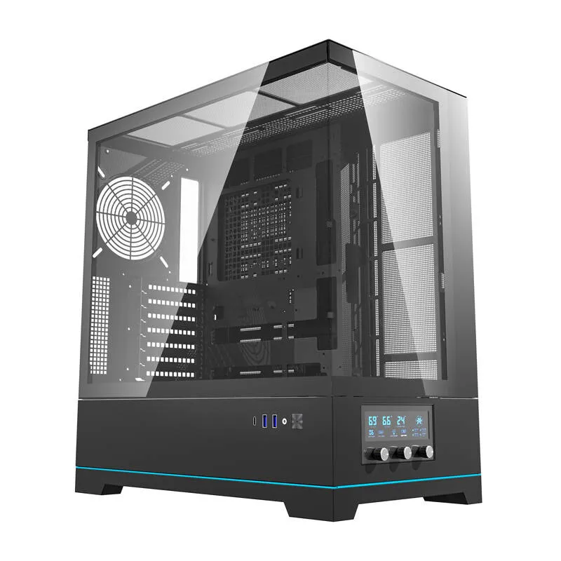 Darkflash DY451 arvutikarp ilma ventilaatoriteta (must) universaalne