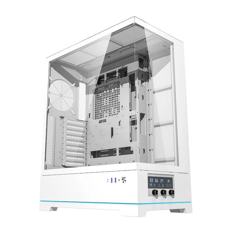Darkflash DY451L arvutikarp ilma ventilaatoriteta (valge) universaalne