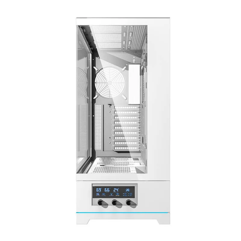 Darkflash DY451L arvutikarp ilma ventilaatoriteta (valge) universaalne