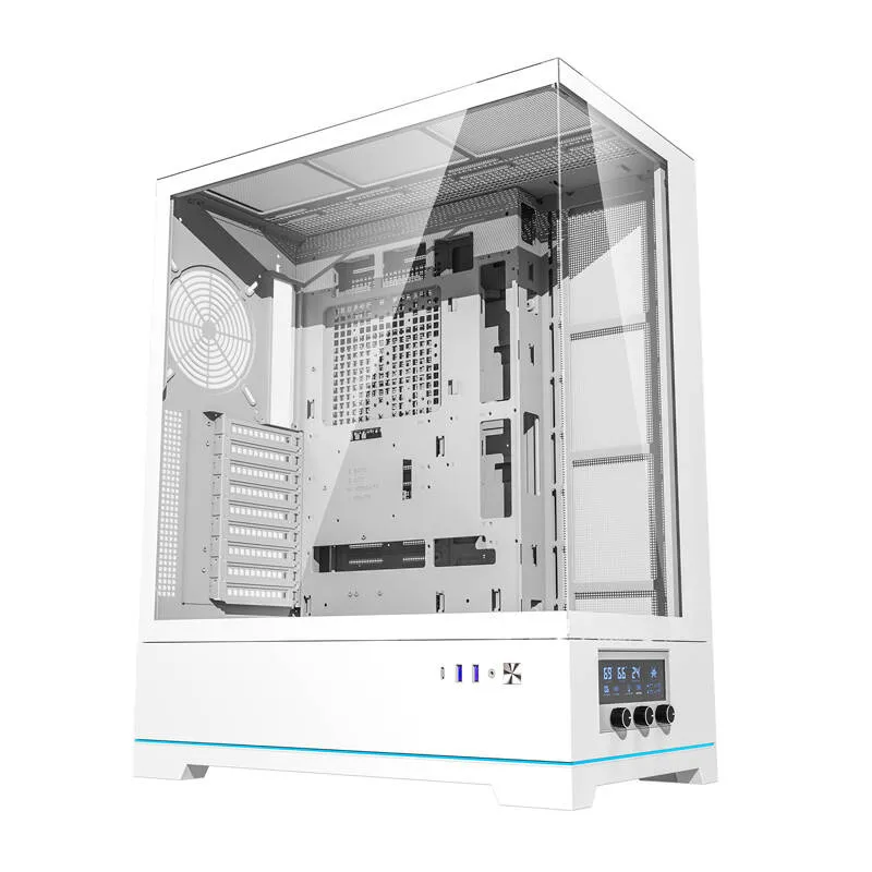 Darkflash DY451L arvutikarp ilma ventilaatoriteta (valge) universaalne