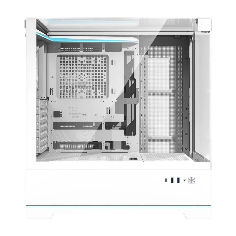 Darkflash DY450 arvutikarp ilma ventilaatoriteta (valge) universaalne