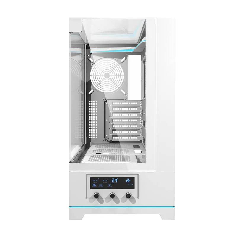 Darkflash DY450 arvutikarp ilma ventilaatoriteta (valge) universaalne