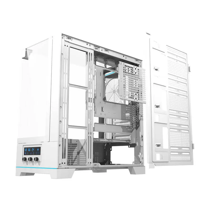 Darkflash DY450 arvutikarp ilma ventilaatoriteta (valge) universaalne