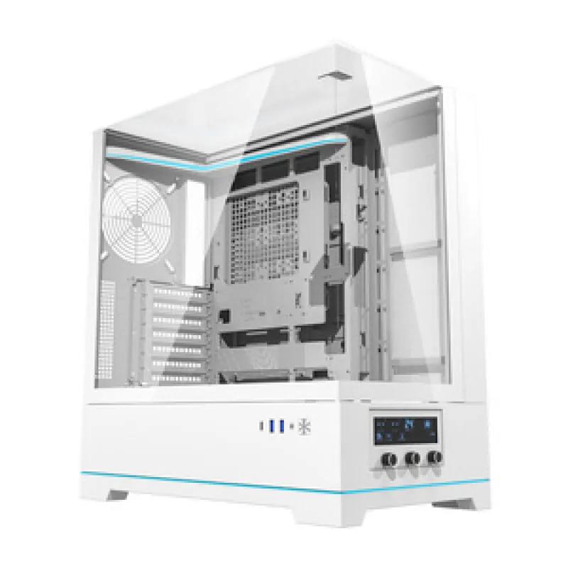 Darkflash DY450 arvutikarp ilma ventilaatoriteta (valge) universaalne