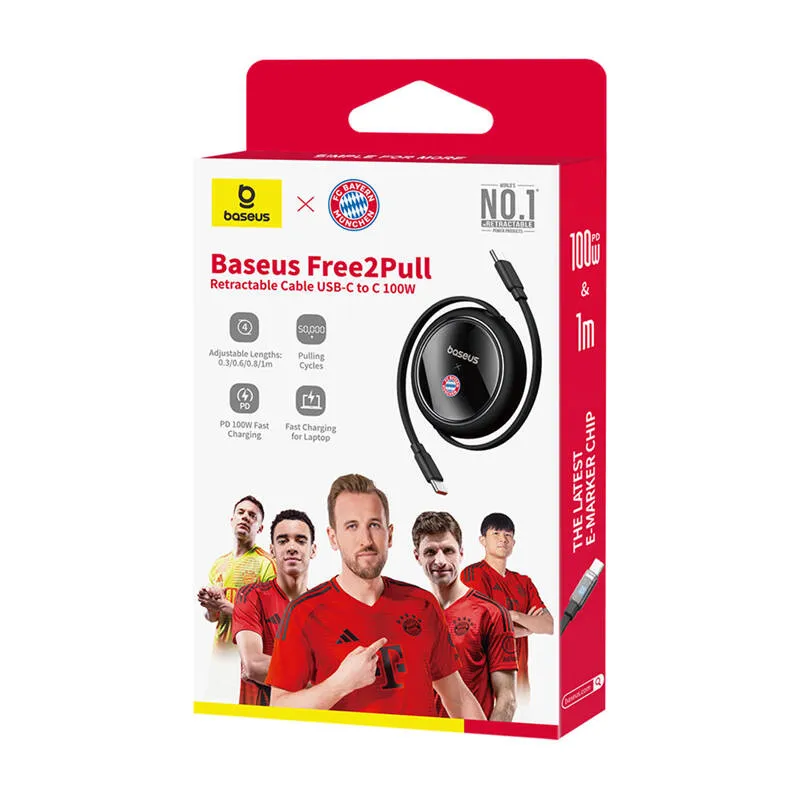 Baseus USB-C kuni USB-C 100W laadimiskabel (Must) Bayern Edition universaalne