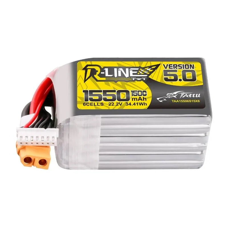 Lipo Tattu R-Line Versioon 5.0 1550mAh 22,2V 150C 6S aku koos XT60 ühendusega universaalne