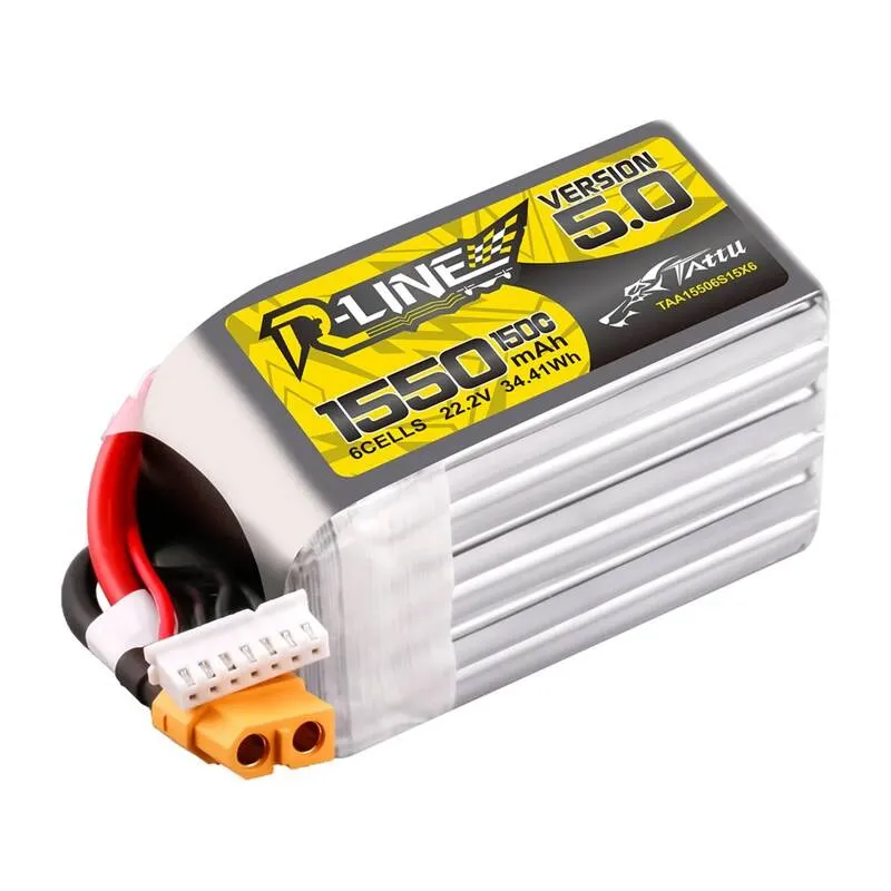 Lipo Tattu R-Line Versioon 5.0 1550mAh 22,2V 150C 6S aku koos XT60 ühendusega universaalne