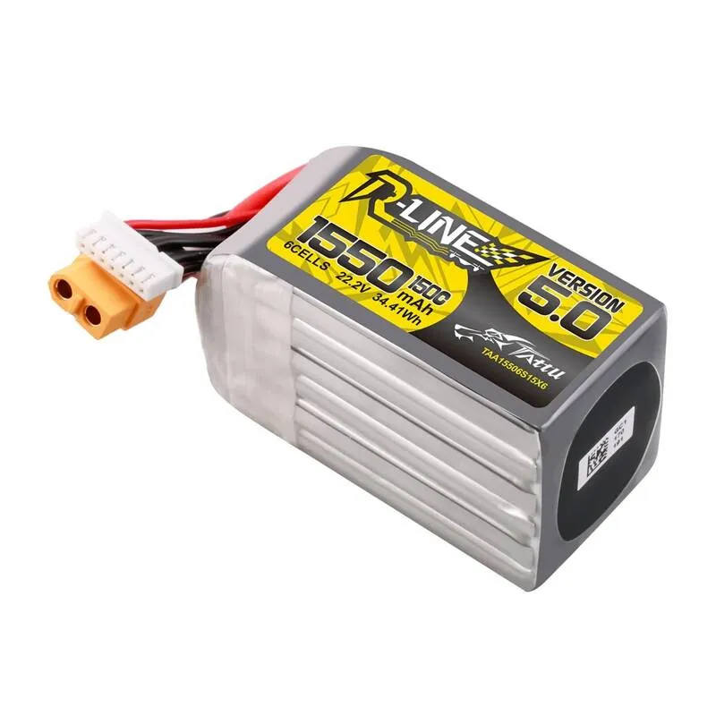 Lipo Tattu R-Line Versioon 5.0 1550mAh 22,2V 150C 6S aku koos XT60 ühendusega universaalne