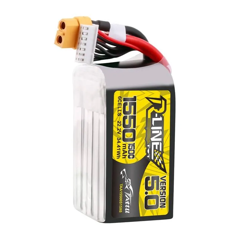 Lipo Tattu R-Line Versioon 5.0 1550mAh 22,2V 150C 6S aku koos XT60 ühendusega universaalne