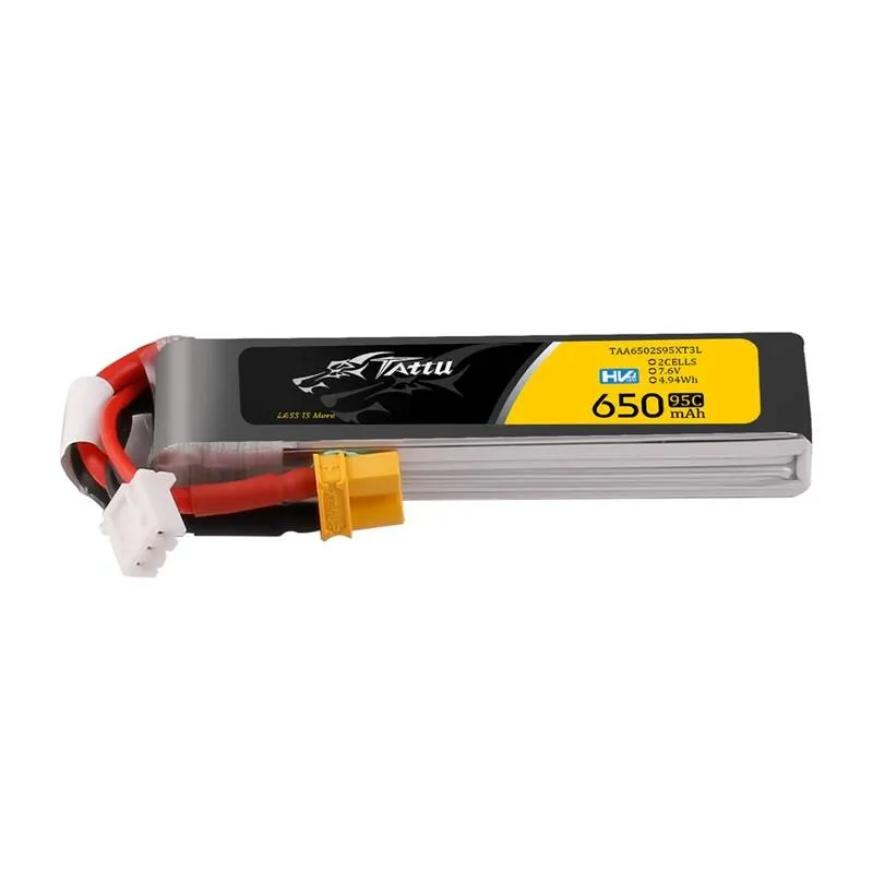 Aku Tattu Lipo 2s 650mAh 95C 7.6V HV z XT30 Long-Pack universaalne