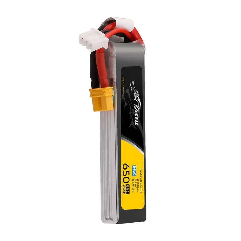 Aku Tattu Lipo 2s 650mAh 95C 7.6V HV z XT30 Long-Pack universaalne