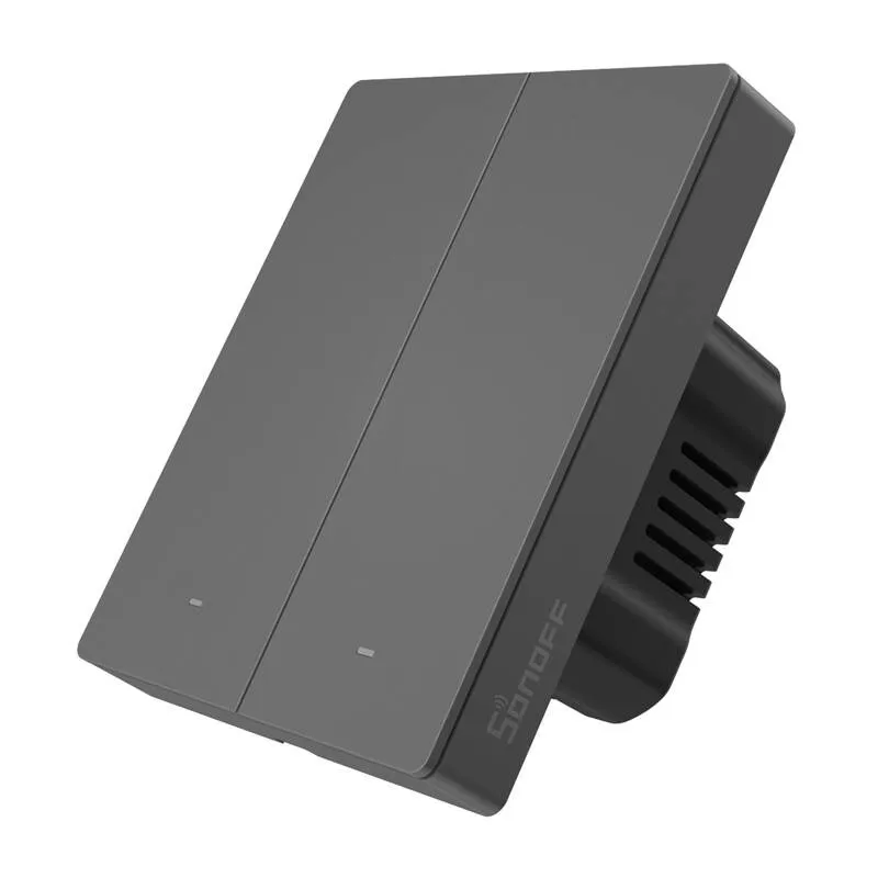 Smart WiFi seinakontroller SONOFF M5-2C-80 (2-kanaliline, raamile, grafiit) universaalne