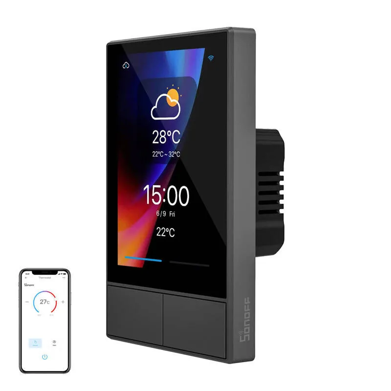 Smart WiFi juhtpaneel SONOFF NSPanel (must, 120mm) universaalne