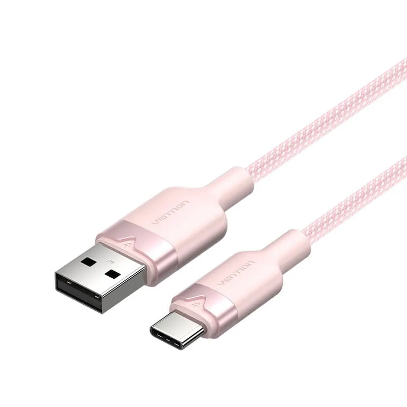 USB 2.0 A to USB-C 3A kaabel Vention CTNPH 2M (roosa) universaal