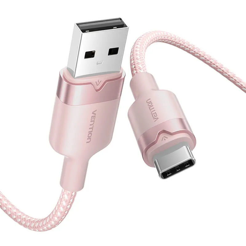 USB 2.0 A to USB-C 3A kaabel Vention CTNPH 2M (roosa) universaal
