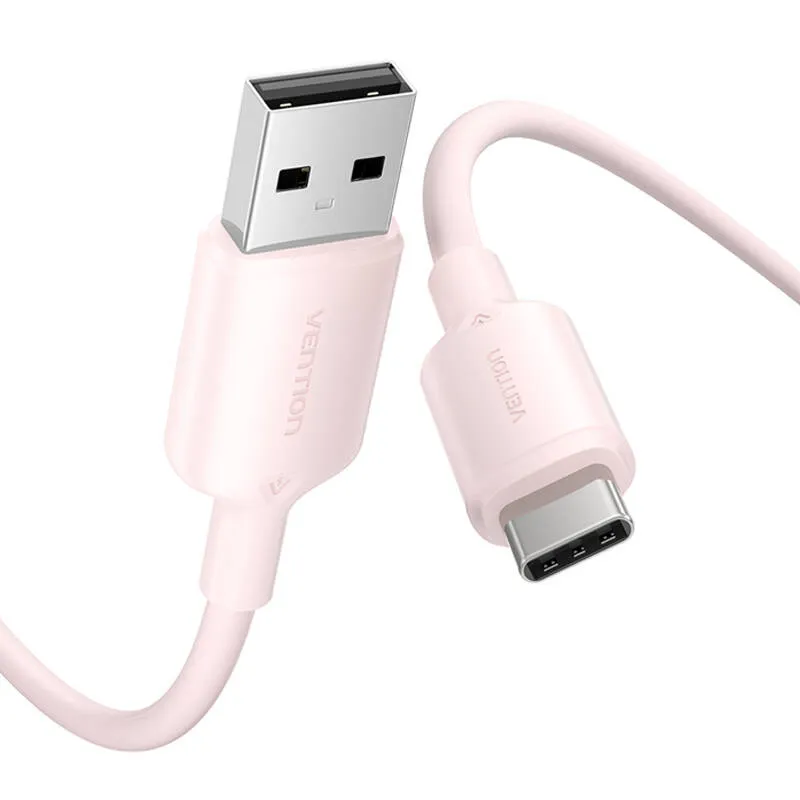 USB 2.0 A to USB-C 3A kaabel Vention CTQPH 2M (roosa) universaal