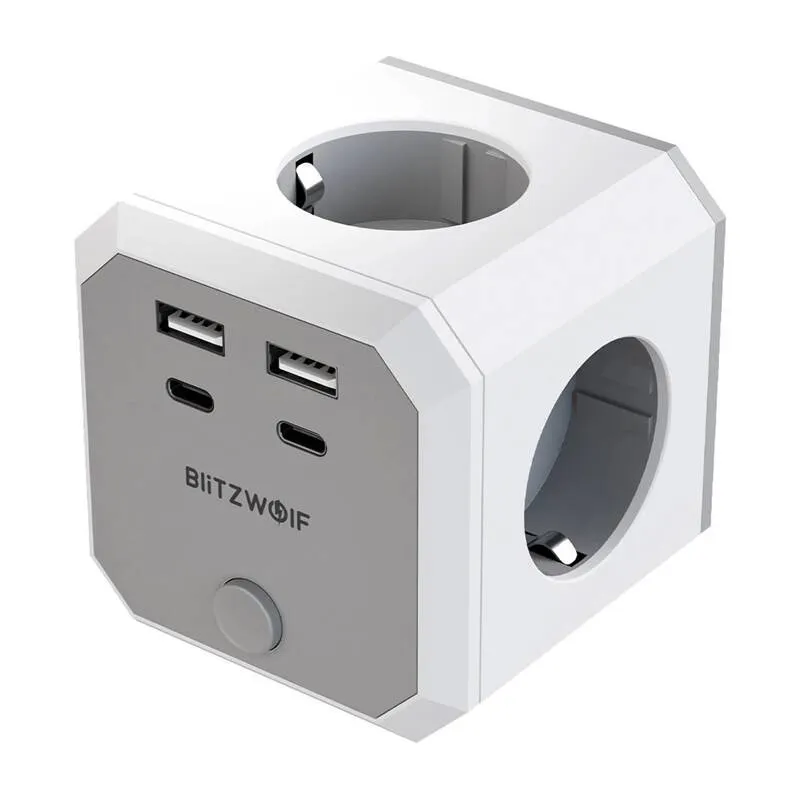 BlitzWolf BW-EC2 8-in-1 Power Cube (4x AC / 2 x USB-A / 2 x USB-C) universaalne