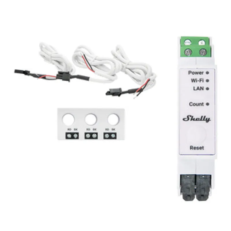 Shelly Pro 3EM-3CT63 WIFI 1/3-viisuline energiatarbimismõõtur universaalne