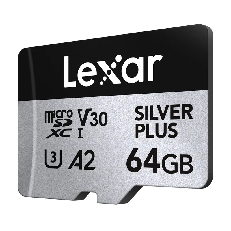2-osaline Lexar High-Performance Silver Plus microSDXC 2x64GB mälukaartide komplekt + universaalne adapter