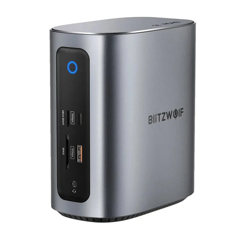Blitzwolf BW-TH15 17-in-1 dokkimisjaam – 2x HDMI + DP + 4x C + 3x USB 3.0 + USB 3.1 + C 3.2 + C PD + RJ45 + micro SD + SD + 3,5 mm helikaabel universaal