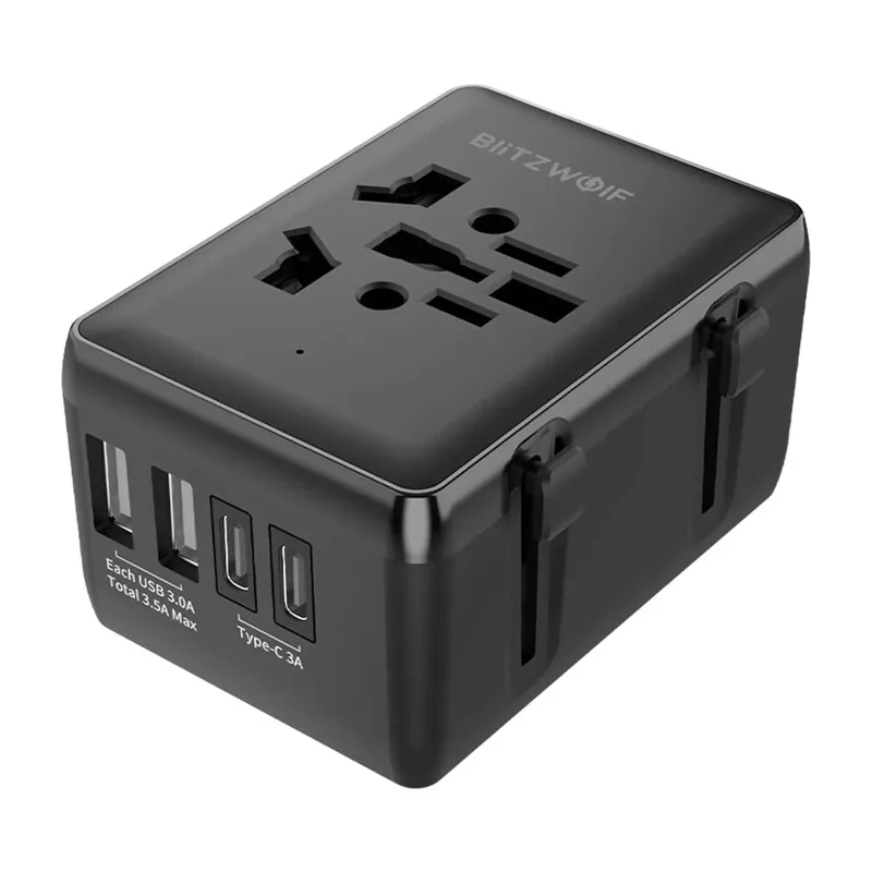Blitzwolf BW-TA1 4-in-1 reisadapter 2xUSB + C + PD 20W universaalne