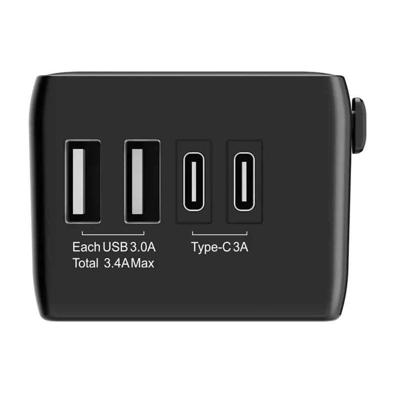 Blitzwolf BW-TA1 4-in-1 reisadapter 2xUSB + C + PD 20W universaalne