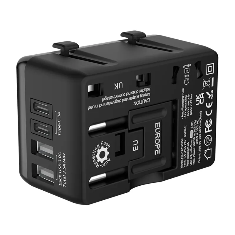 Blitzwolf BW-TA1 4-in-1 reisadapter 2xUSB + C + PD 20W universaalne