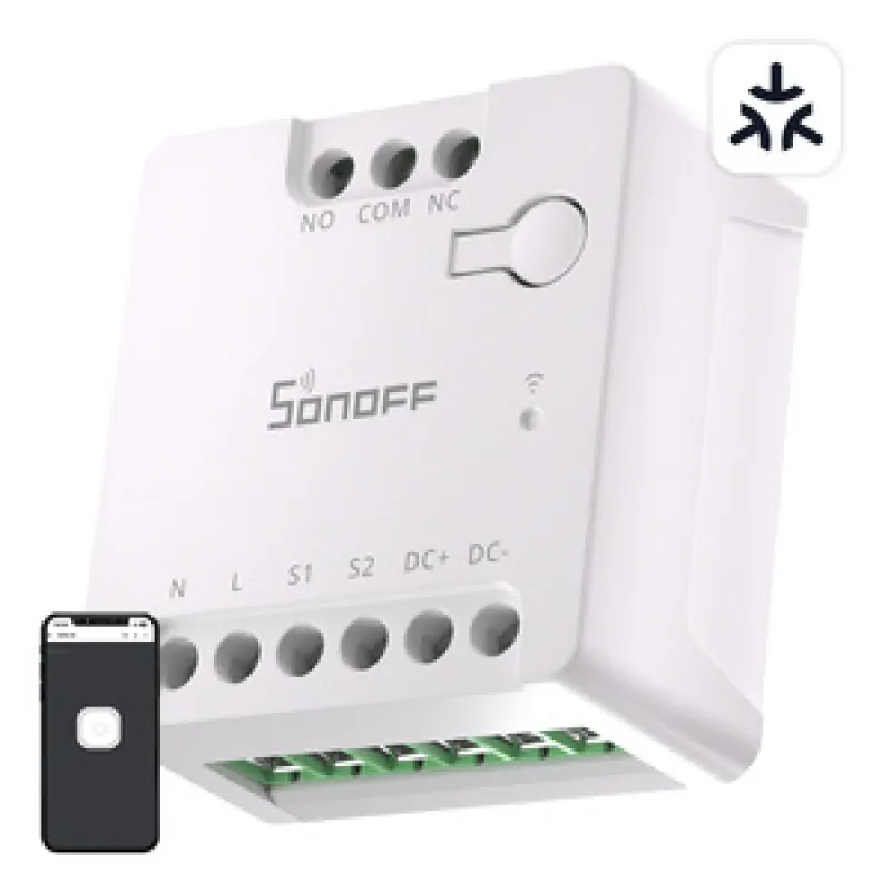 SONOFF MINI-D Nutikas WiFi Matter Lüliti (AC/DC 12-48V, kuivkontakt) universaalne