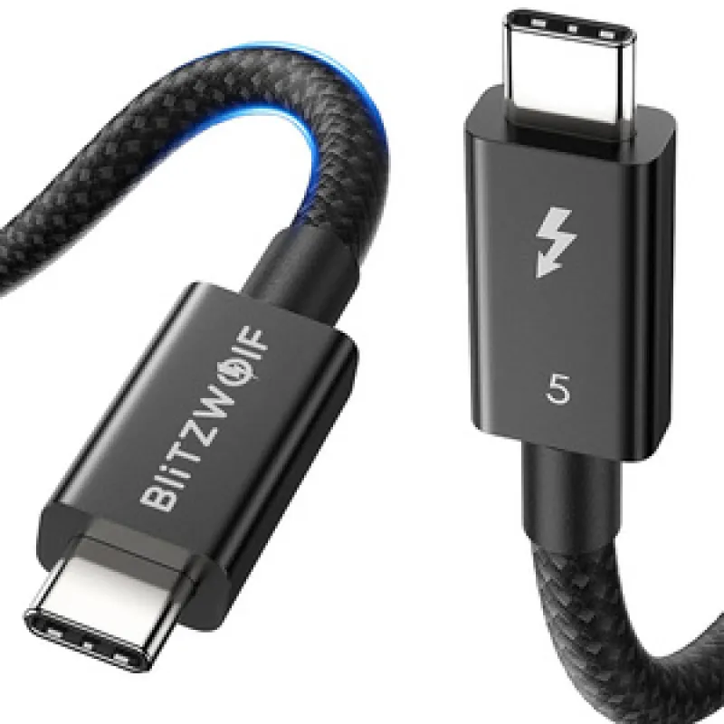 BlitzWolf BW-HDC8 240W USB-C kuni USB-C kaabel, 1,5 m (must) universaalne
