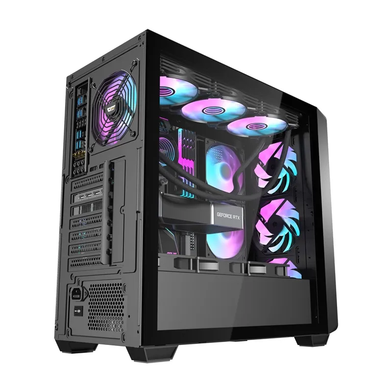 Darkflash DS900WD arvutikarp (must) + 4 ventilaatorit universaalsed