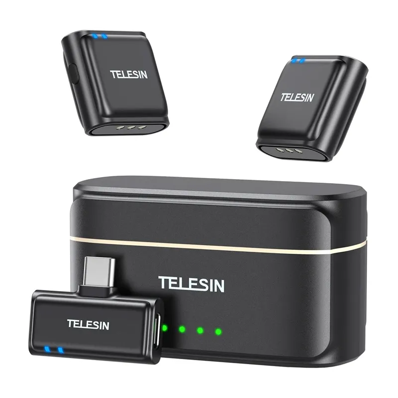 TELESIN juhtmeta nöörmikrofon + akupank telefonidele (USB-C) universaalne
