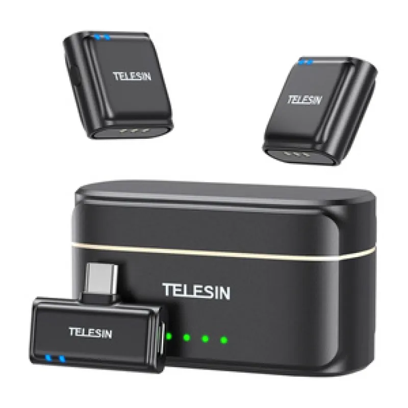 TELESIN juhtmeta nöörmikrofon + akupank telefonidele (USB-C) universaalne