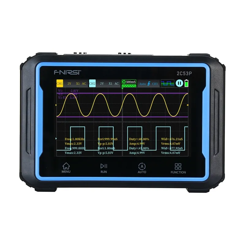 Kohver 3-in-1 FNIRSI 2C53P 4,3" puutetundlik osciloskoop universaal