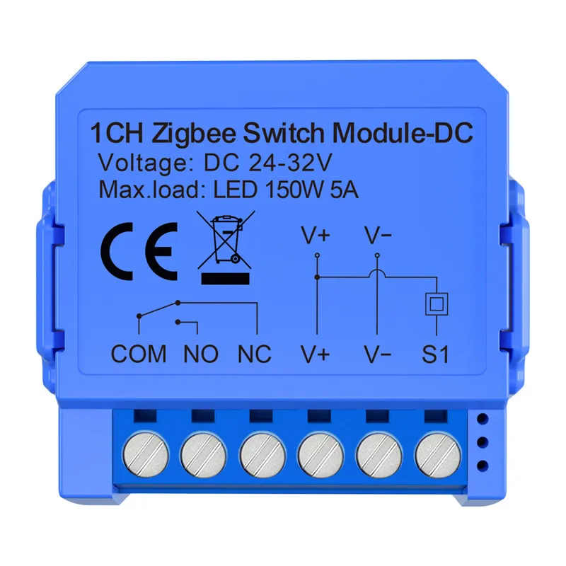 Avatto ZWSM16-DC32V-1 1-kanaliline ZigBee lülitiplokk ilma potentsiaalivaba kontaktiga, universaalne