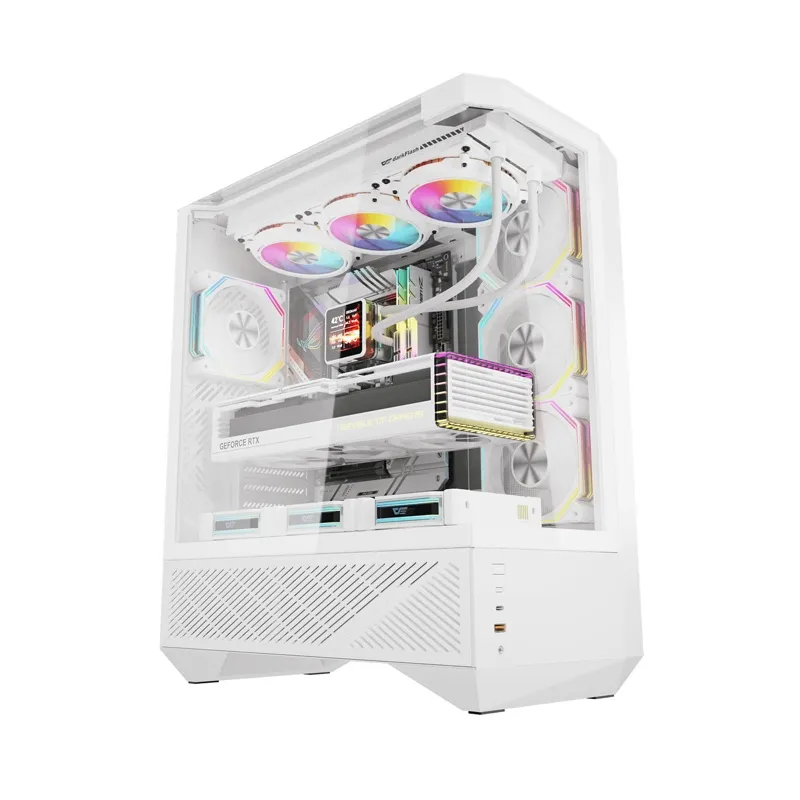 Darkflash DY460 arvutikast (Valge) + 4 ARGB ventilaatorit universaalne
