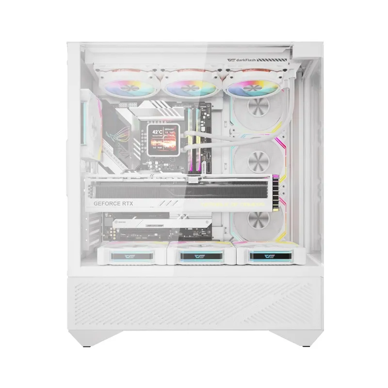 Darkflash DY460 arvutikast (Valge) + 4 ARGB ventilaatorit universaalne
