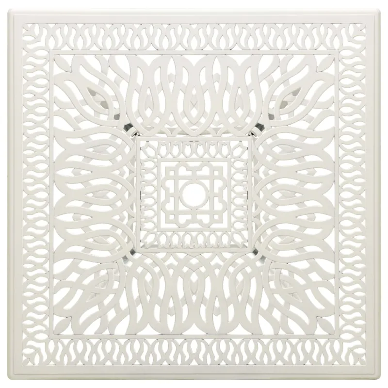 Sohvapöytä, valkoinen, 90x90x73cm, kevyttä alumiinia