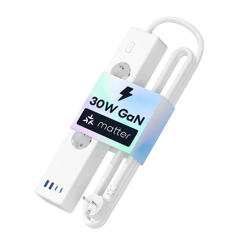 Meross MSP844(EU) nutikas kiirelaadimise powerstrip, 4 pistikupesa + 2x USB-A + 2x USB-C (Matter) universaal